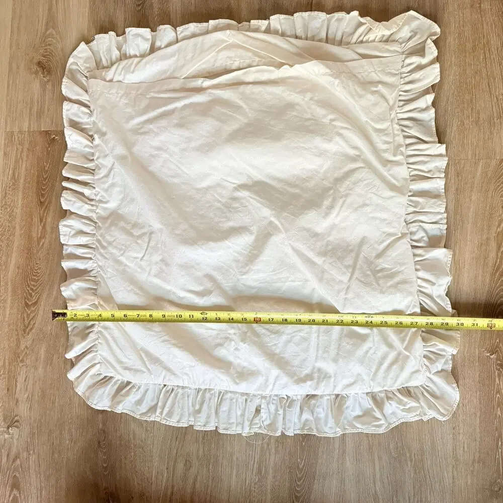 Pottery Barn Euro Sham Floral Embroidered Cream Boho French Country Cottage